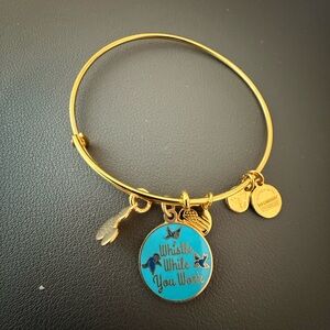 Alex and Ani Gold Bracelet with Blue Charm